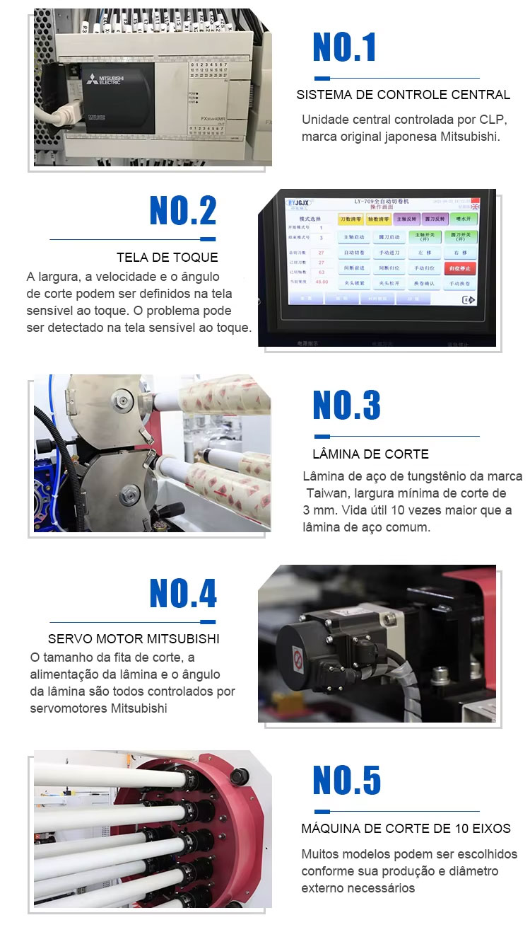 GD-710 Máquina de corte de fita de dez eixos